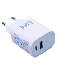 ALIMENTATORE SWITCHING 2 USB TIPO-C TIPO-A 20W 5V 3A MAX