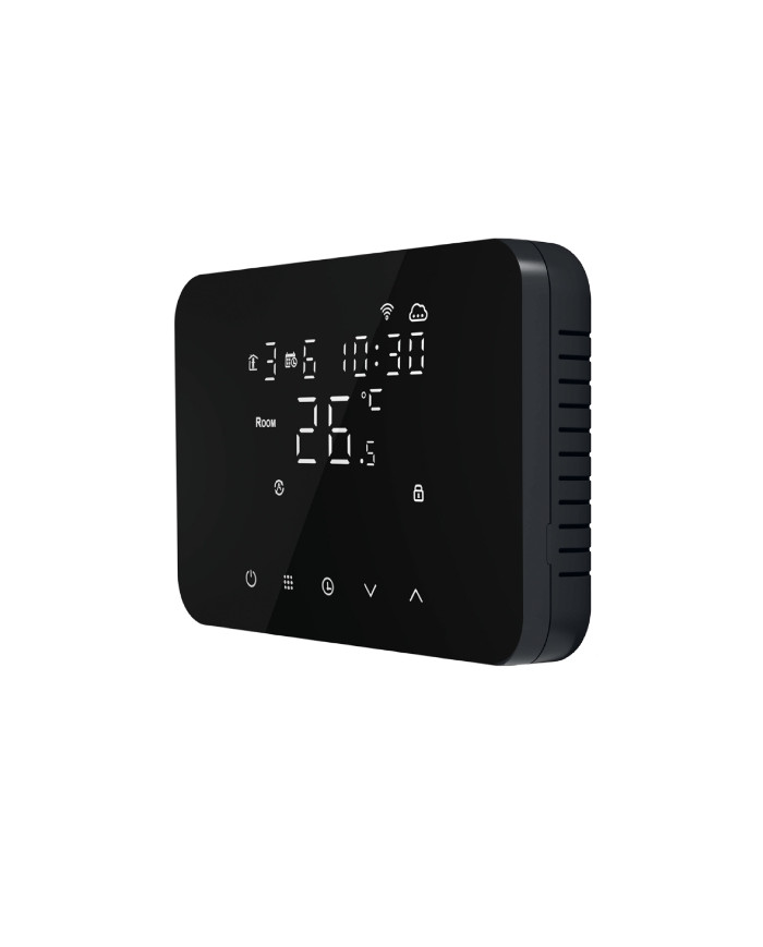 TERMOSTATO DIGITALE SOFT-TOUCH NERO A BATTERIE