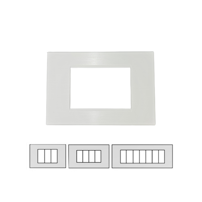 PLACCA QUADRA 4P BIANCA SATINATA LIVING LIGHT