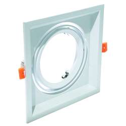 SUPPORTO QUADRATO PER AR111 BIANCO ORIENTABILE