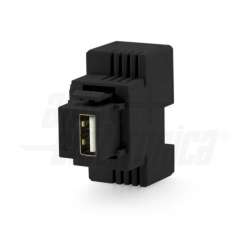 CARICATORE USB-A 15W 1 PORTA 5V 3A DA INCASSO NERO