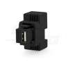 CARICATORE USB-A 15W 1 PORTA 5V 3A DA INCASSO NERO COMPATTO PER SERIE CIVILI