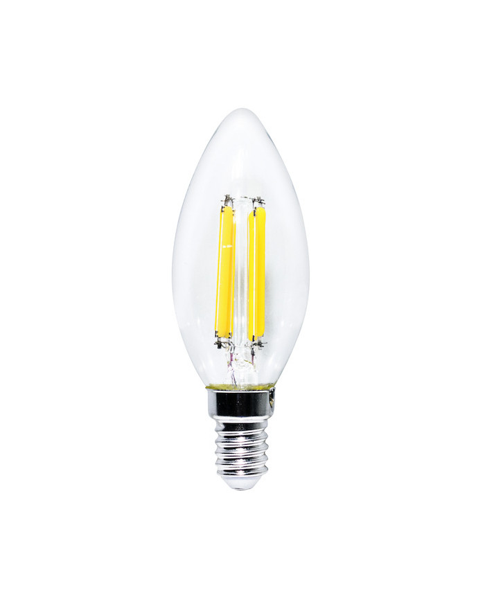 LAMPADA A LED CANDELA TRASPARENTE E14 7W 2700K