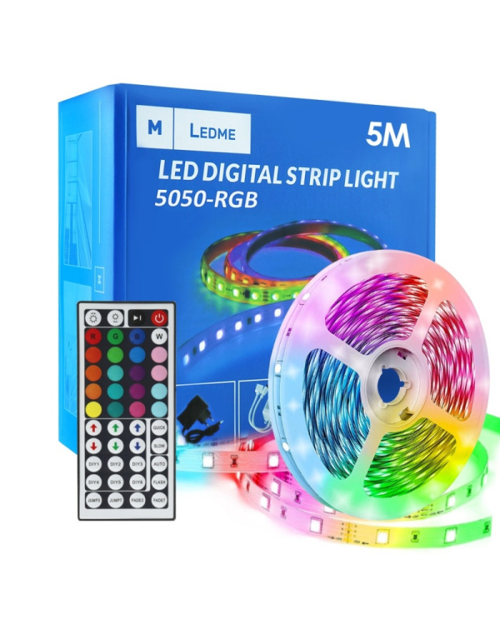 KIT STRISCIA LED RGB 12V 24W IP20 5MT