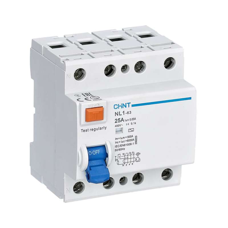 INTERRUTTORE DIFFERENZIALE PURO 4P 63A 30MA 6KA