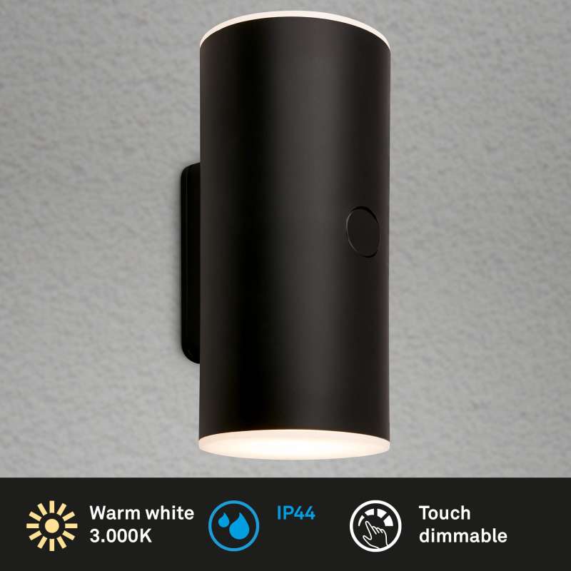 APPLIQUE IN ALLUMINIO RICARICABILE TOUCH 2X3W NERO