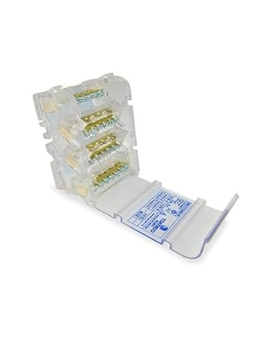 MORSETTIERA TETRAPOLARE 7 FORI 100A GUIDA DIN