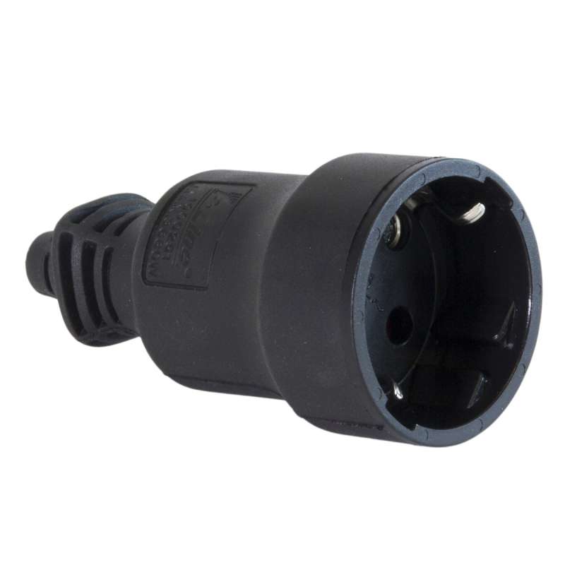 PRESA ELETTRICA SHUKO 16A IP40 NERO IN GOMMA