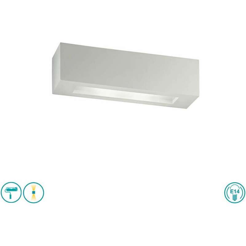 APPLIQUE DA PARETE IN GESSO 1XE14 BIANCO