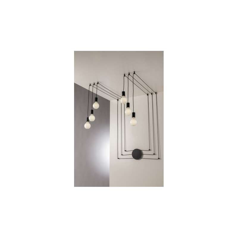 LAMPADA A SOSPENSIONE NERA 6XE27