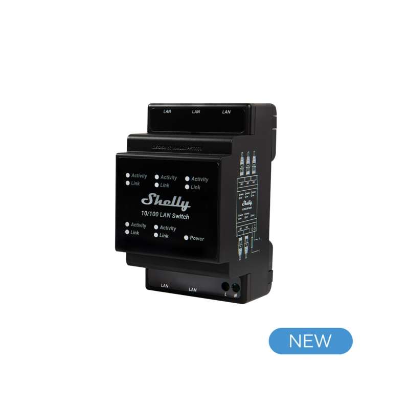 SWITCH LAN SU GUIDA DIN CON 5 PORTE RJ45 ETHERNET