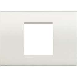 PLACCA QUADRA 2 MODULI CENTRATI BIANCA