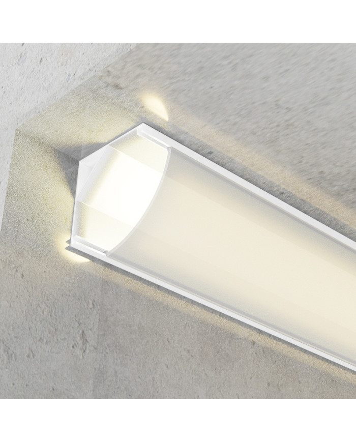 KIT PROFILO IN ALLUMINIO ANGOLARE 2M BIANCO