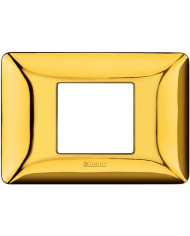 PLACCA 2 MODULI CENTRATI ORO LUCIDO MATIX