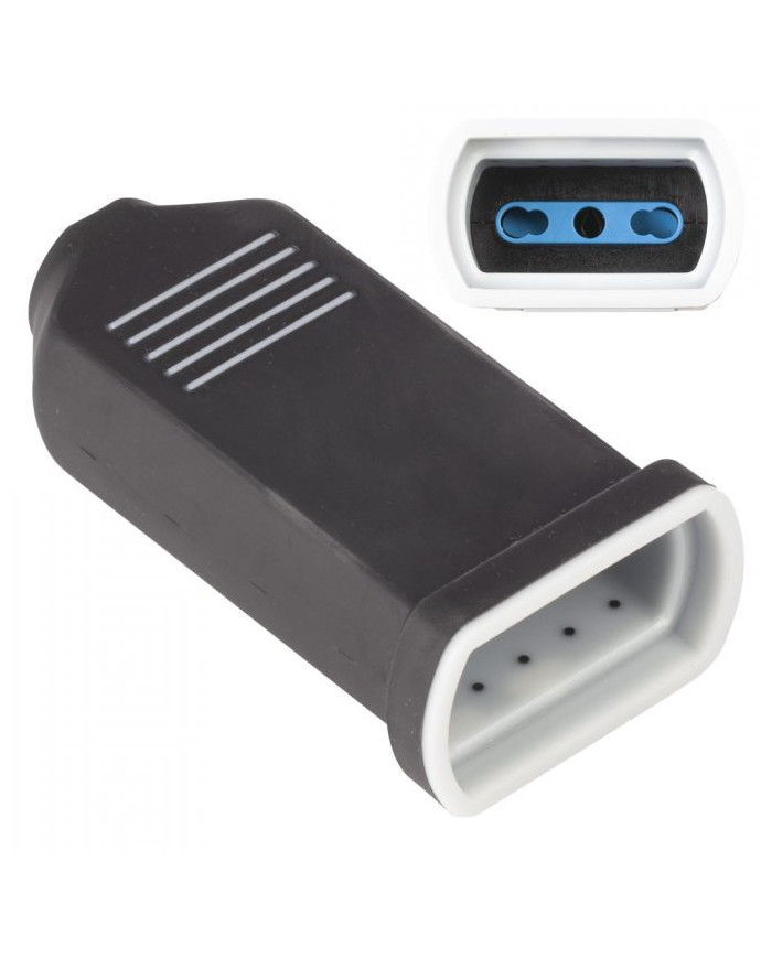 PRESA ELETTRICA IN GOMMA 10/16A 2P+T IP44