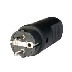 SPINA ELETTRICA SHUKO IN GOMMA 16A 2P+T IP44
