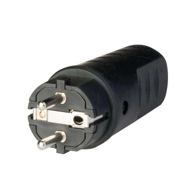 SPINA ELETTRICA SHUKO IN GOMMA 16A 2P+T IP44