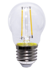 LAMPADA A LED MINISFERA TRASPARENTE E27 2,5W 3000K