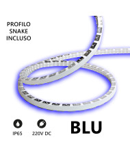 STRISCIA LED SNAKE FLEX 5M IP65 230V BLU 11W/M