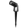 FARETTO LED DA GIARDINO 220V 6W IP67 CON PICCHETTO 4000K ,D42MM ALLUMINIO NERO CAVO 0,5MT