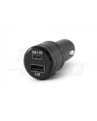 ALIMENTATORE USB DA AUTO 30W 2 PORTE USB+C
