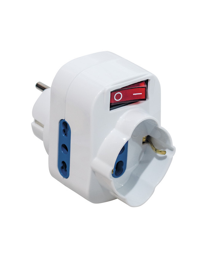 ADATTATORE SPINA SHUKO 2 PRESE 10-16A BIVALENTE