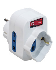 ADATTATORE SPINA SHUKO 2 PRESE 10-16A BIVALENTE