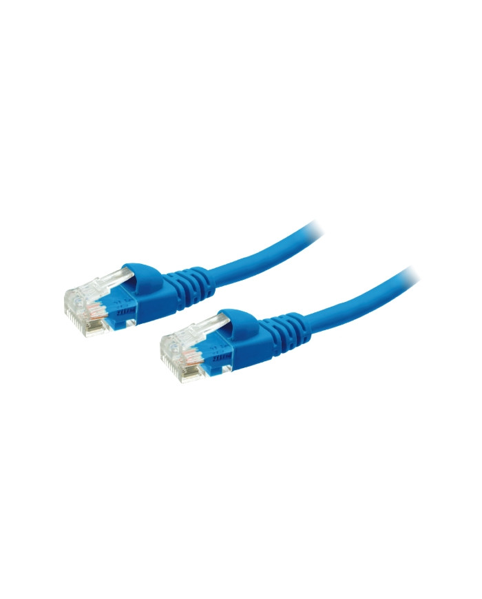 CAVO PATCH UTP CAT. 6 CON 2 SPINE RJ45 0,25MT BLU