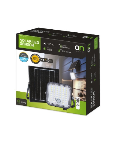 FARO A LED CON PANNELLO SOLARE 1400LM 4000K