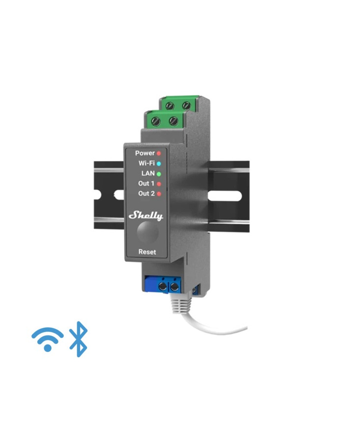 RELÈ SMART IP DIN 2CH. LAN/WIFI/BT CONTATTO PULITO