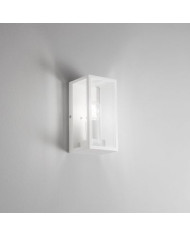 APPLIQUE MONDRIAN IN METALLO E VETRO BIANCO 1XE27 IP44