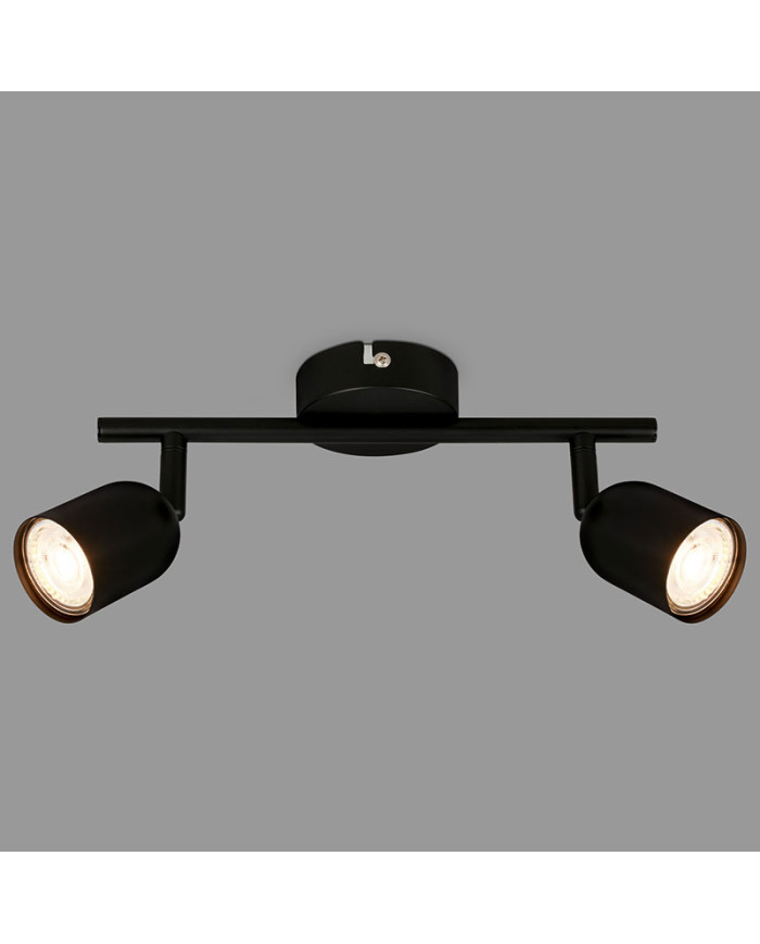 BARRA CON 2 FARETTI SPOT GU10 NERO