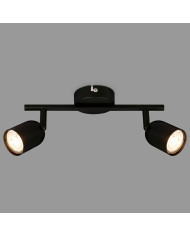 BARRA CON 2 FARETTI SPOT GU10 NERO 27,5 X 8 X 10 CM