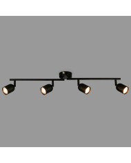 BARRA CON 4 FARETTI SPOT GU10 NERO 70,5 X 8 X 11 CM