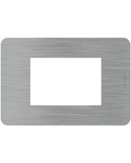 PLACCA MATIX GO 4 MODULI STEEL IN TECNOPOLIMERO