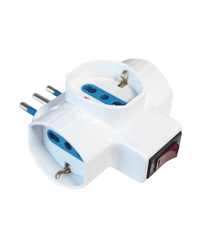 ADATTATORE SPINA 16A 3 PR.SCHUKO/BIPASSO