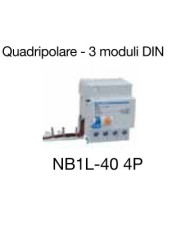 BLOCCO DIFFERENZIALE ACCOPPIABILE 4P 50/63A 30MA TIPO AC NB1L-63/4P-AC30