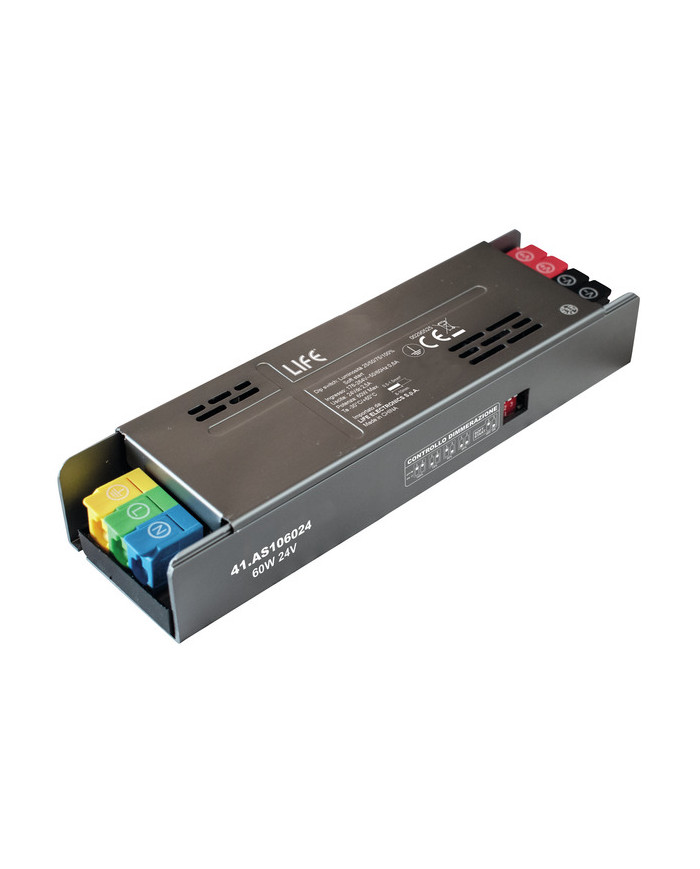 ALIMENTATORE METALLICO SLIM 24V 60W