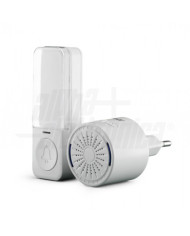 CAMPANELLO WIRELESS BIANCO CON PULSANTE FINO A 180M