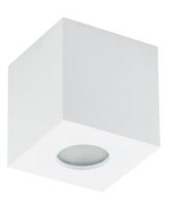 APPLIQUE IN ALLUMINIO IP65 PER 1 LAMPADA GU10 LED QUADRATO COLORE BIANCO  90X95MM