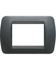 PLACCA BTICINO LIVING INT. 2 POSTI ACCIAIO SCURO