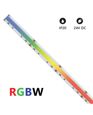 STRISCIA LED COB 5 METRI RGB-W 24V 12+4W/M IP20