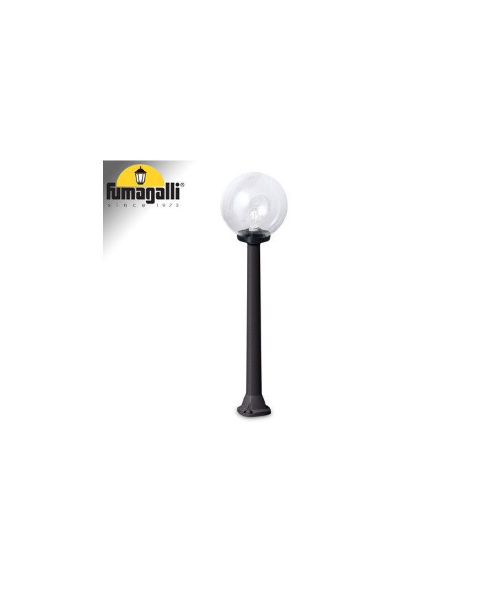 LAMPIONE DA GIARDINO NERO 100CM GLOBO TRASPARENTE