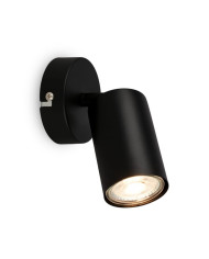 FARETTO DA PARETE CON GU10 ORIENTABILE NERO