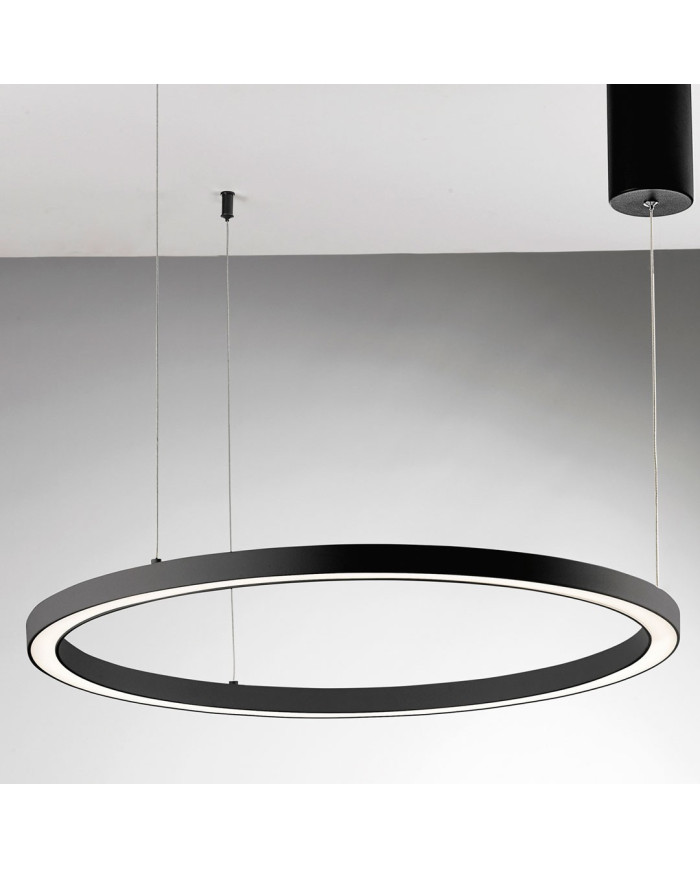SOSPENSIONE LED-HOOP NERA 40W 6000LM CCT 80X80X150