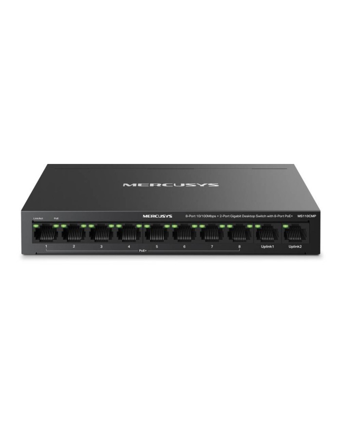 SWITCH DI RETE 8 PORTE POE + 2 PORTE GIGABIT
