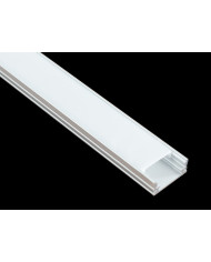 PROFILO IN ALLUMINIO 2M DA PARETE INC.12MM COVER SATINATA 4 STAFFE 2 TAPPI