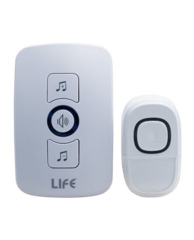 CAMPANELLO SENZA FILO CON PULSANTE E SUONERIA IP44