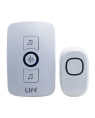 CAMPANELLO SENZA FILO CON PULSANTE E SUONERIA IP44 E RICEVITORE PLUG-IN 230VCA