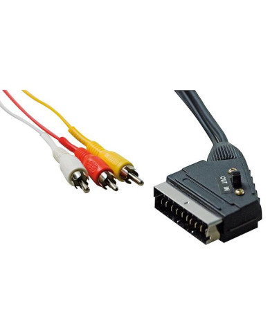 CAVETTO SCART/3 RCA VIDEO/AUDIO ST. IN/OUT CON